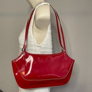DKNY City Red Patent Leather Slim Shoulder Bag